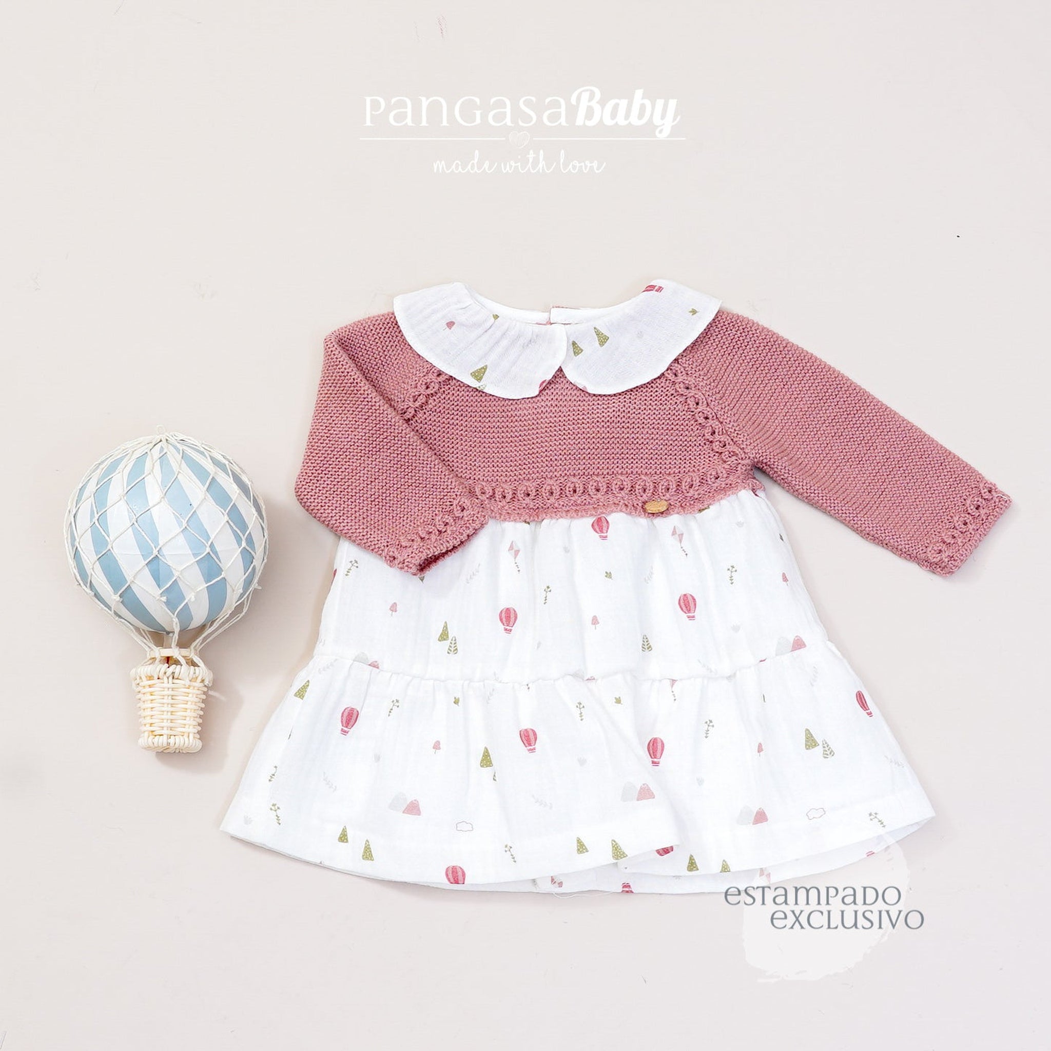 Dusty Pink Balloon Knitted Dress
